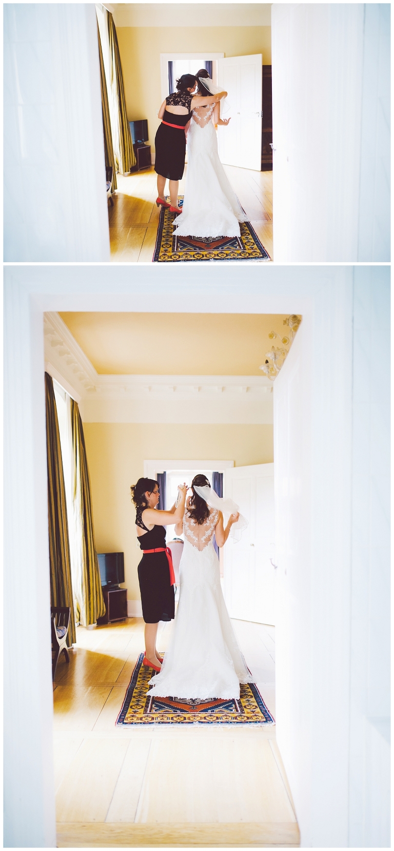 braut im brautkleid an ihrer hochzeit