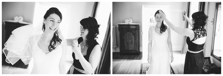 hochzeitsvorbereitung mit braut und trauzeugin am schloss in stuttgart