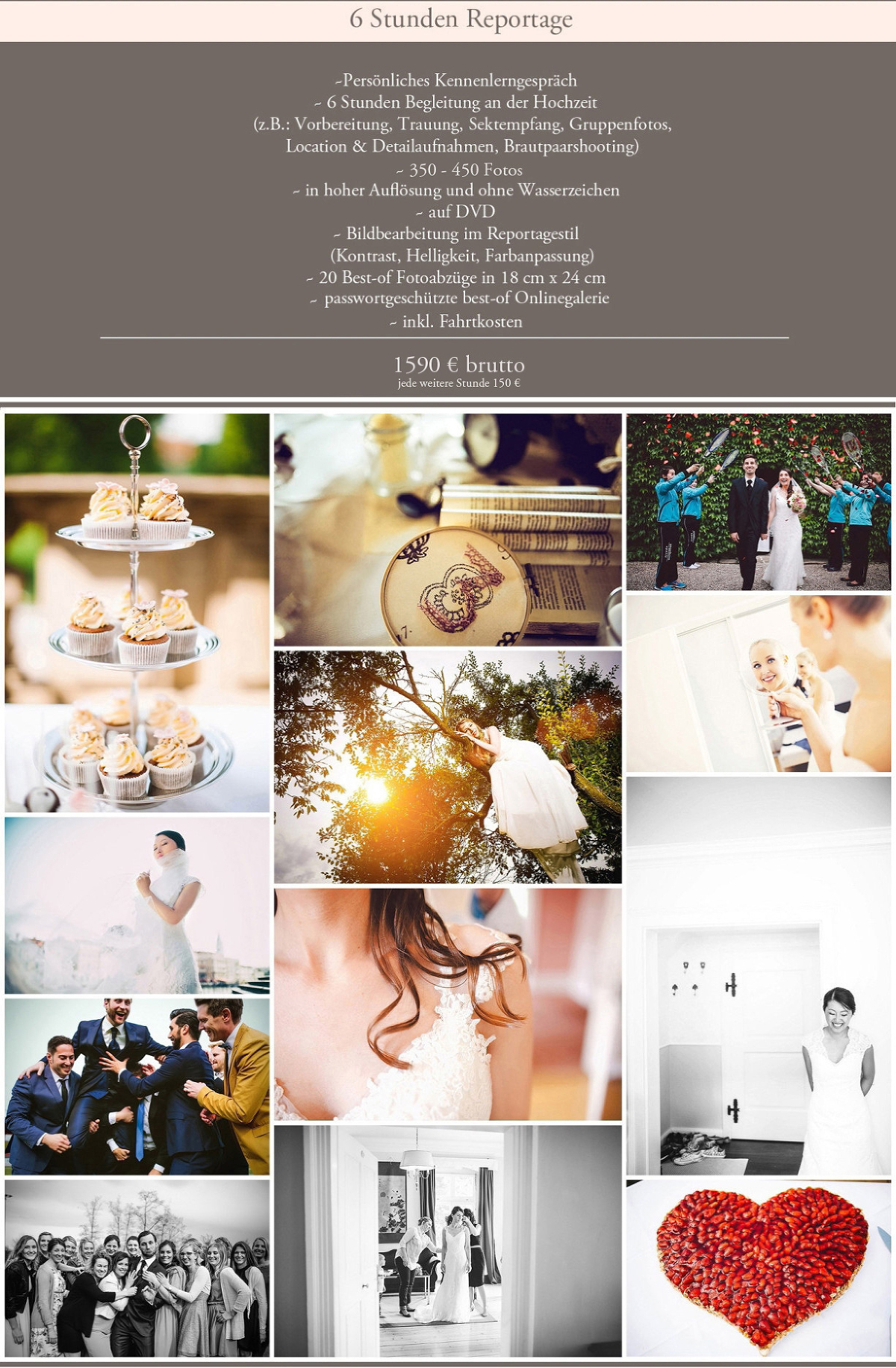 Preisliste Hochzeiten