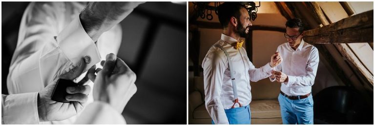 vorbereitung mit trauzeuge